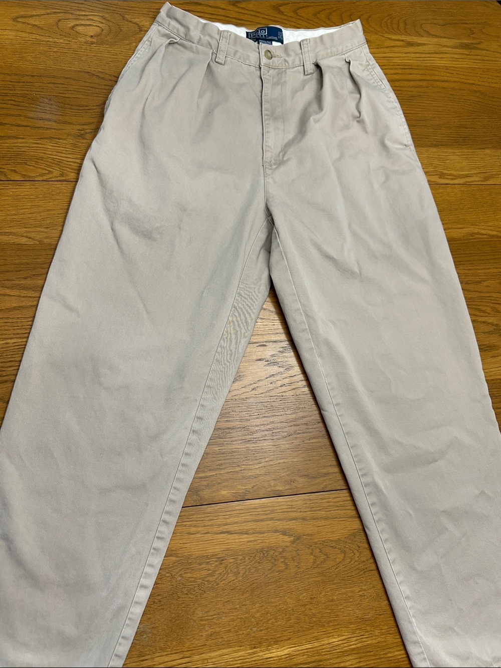 Polo by Ralph Lauren The Andrew Pant Light Beige Pleated Chinos Size 30/30